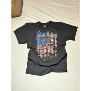 Harley-Davidson Brunswick Troy‎ NY Black Graphic T-Shirt Medium Made in USA